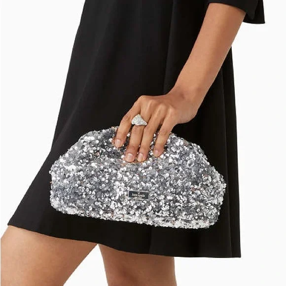 kate spade Silver Sequin Clutch - Picture 2 of 11